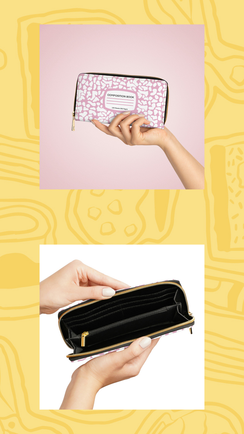 Composition Notebook (Pink) - Zipper Wallet